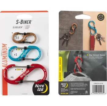 pomocná karabina Nite Ize S-Bine SlideLock Al (sada 3ks) (Karabiny Nite Ize S-Bine SlideLock Al (sada 3ks))