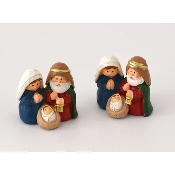 Vánoční dekorace Dekorační mini figurka - Svatá rodina BAREVNÁ