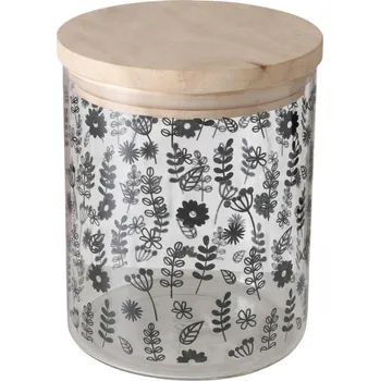 Keramický dřez Boltze Home Dóza na potraviny LINGA se vzduchotěsným víkem, 750 cm, sklo