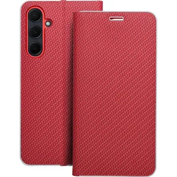 Pouzdro na mobilní telefon Pouzdro Forcell LUNA Book Carbon pro SAMSUNG A35 5G red