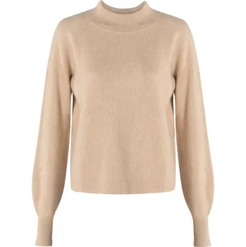 Dámský svetr Kašmírový svetr s balonovými rukávy ORGANIC M / Béžová