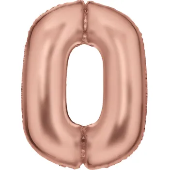 Balónek Amscan Fóliový balónek číslice 0 Satén 86 cm - barevné varianty Barva: Růžovozlatá
