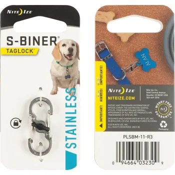 pomocná karabina Nite Ize S-Biner TagLock stříbrná (Karabina Nite Ize S-Biner TagLock stříbrná)