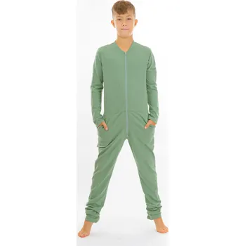 Chlapecké pyžamo Dendy Chlapecký overal pyžamový dlouhý Mint Velikost: 128