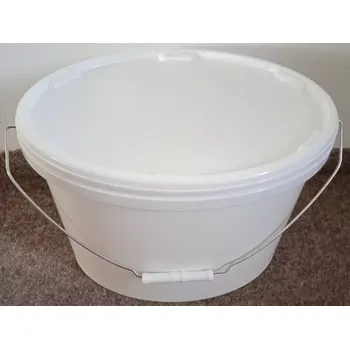 kbelík PP KBELÍK 10 L OVÁLNÝ BÍLO/BÍLÝ KOVOVÉ DRŽADLO VÍKO S POJISTKOU