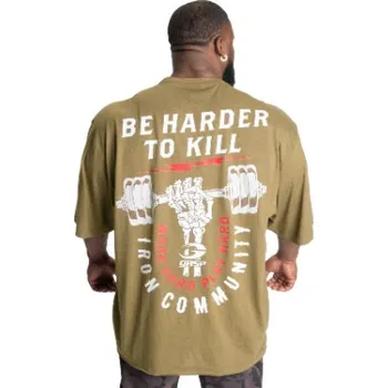 Pánské tričko Gasp HARDER TO KILL IRON TEE ARMY GREEN MELANGE – tričko Gasp army zelené Velikost: L