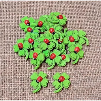 kreativní sada Čtyřlístek s beruškou filcový samolepicí (24 ks) - zelená