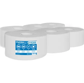 Papír toaletní PrimaSoft Jumbo bílý - průměr 190 mm