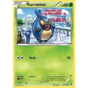 Karetní hra Pokémon PLB 006/101 Karrablast - Plasma Blast Stav: Near Mint, Verze: NORMAL