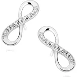 Stříbrné náušnice NEKONEČNO se zirkony Ag 925; ≤1 g.