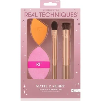 Kosmetický štětec Real Techniques Matte&Merry Real Techniques Original Collection Base houbička na make-up 1 ks + Real Techniques Miracle 2-In-1 houbička na make-up 2 v 1 1 ks + RT 242 štětec na korektor 1 ks + RT 444 multifunkční štětec 1 ks