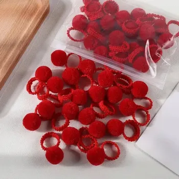 Elastické barevné gumičky do vlasů | vlasové doplňky 20 ks - červený