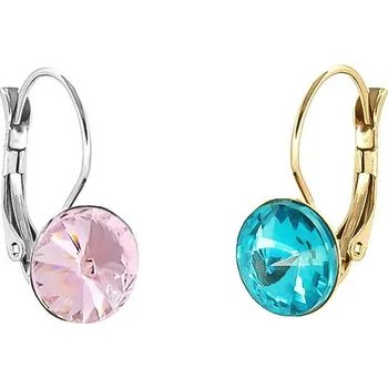 Náušnice Náušnice z chirurgické oceli Crystal Shine - Modrá / Nerez RL