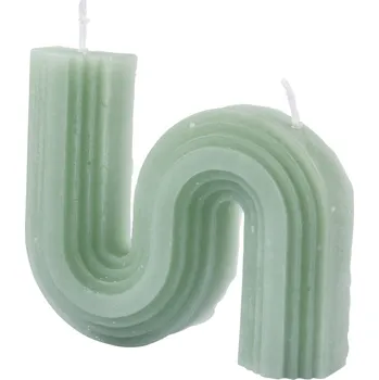 Svíčka Homea Dekorační svíčka ve tvaru vlny ARTY, zelená