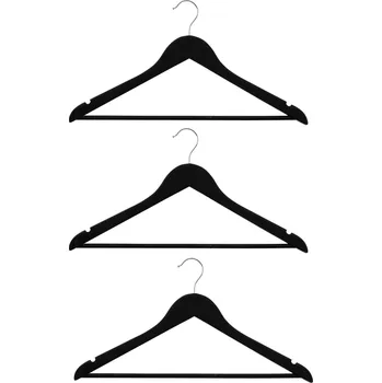 Věšák 5five Simply Smart Dřevěný věšák na oblečení, javor, sada 3 kusů, černý