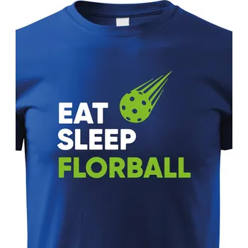 Chlapecké tričko Dětské tričko s potiskem Eat, sleep, florbal, Barva Modrá, Velikost 146 cm/10 roků, Canvas Dětské tričko Bezvatriko.cz 1379