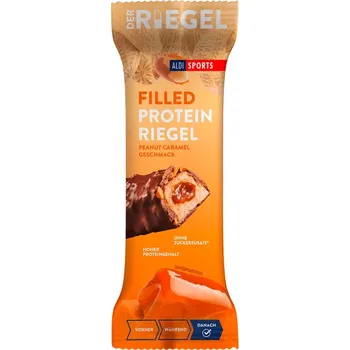ALDI SPORTS Plněná proteinová tyčinka karamel arašídy 45g