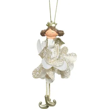 Vánoce Vánoční dekorace anděl na zavěšení bílý 1ks, 3,5x3x12 cm - 2