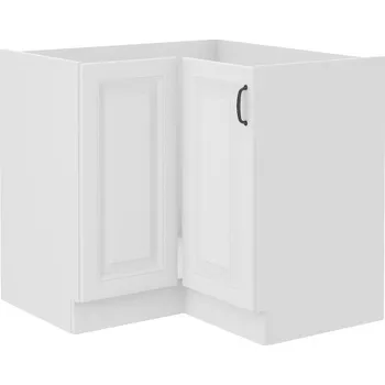Stolarz-Lempert Kuchyňská skříňka Stilo WHWH - dolní rohová 90x90 DN 2F, bílá + bílá