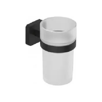 Držák na kartáček Kludi Vela S - Držák kartáčků a pasty, sklo/matná černá 2597539