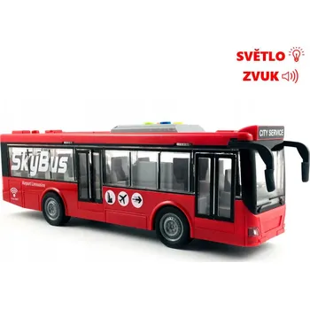 autíčko Městský autobus na setrvačník se světlem a zvukem