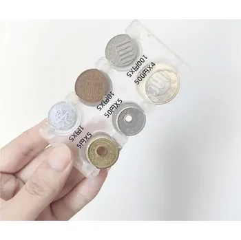 Úložný box Přenosný plastový organizér na mince | mini úložný box, plastový organizér - průhledný