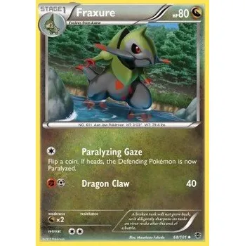Karetní hra Pokémon PLB 068/101 Fraxure - Plasma Blast Stav: Near Mint, Verze: REVERSE HOLO