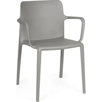 BIZZOTTO Plastová jídelní židle CHLORIS šedá s područkami 0650048