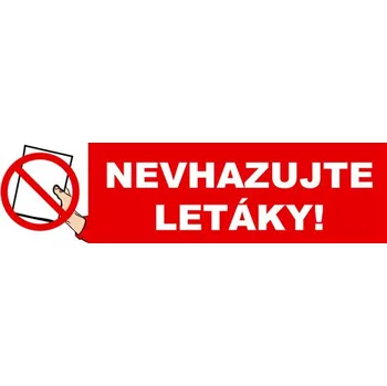 Samolepka nevhazujte letáky! - 4 x 15 cm - samolepící