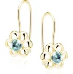 Stříbrné květinkové náušnice GOLD AQUA Ag 925; ≤1,1 g.