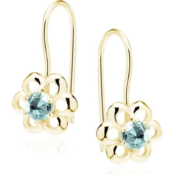 Náušnice Stříbrné květinkové náušnice GOLD AQUA Ag 925; ≤1,1 g.