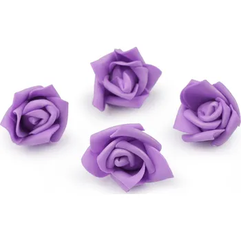 umělá květina Výprodej - Dekorační pěnová růže Ø4-5 cm - fialová lila Varianta: 2 fialová lila, Balení: 10 ks
