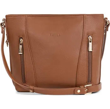 Kabelka Kožená dámská crossbody kabelka Fagola Lilea - koňak
