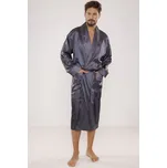 Pánský župan Satyna 940 Tmavě šedá - De Lafense tmavě šedá 2XL