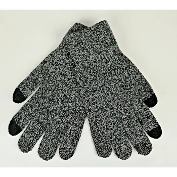 Rukavice PESAIL Pánské pletené prstové rukavice melír Barva: černá