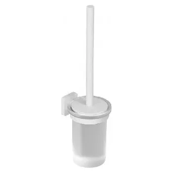 WC štětka Kludi Vela S - WC štětka nástěnná s držákem, sklo/matná bílá 2597453
