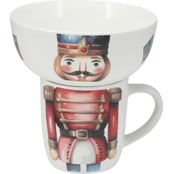 Talíř Snídaňová sada Louskáček, 2 ks, porcelán, mix barev