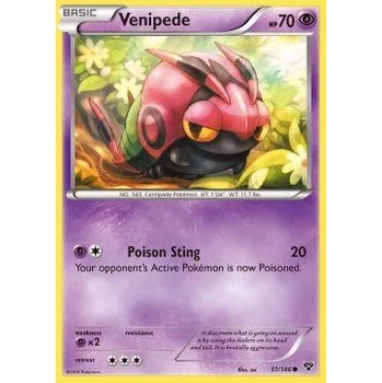Karetní hra Pokémon XY 051/146 Venipede - XY Stav: Excellent, Verze: NORMAL