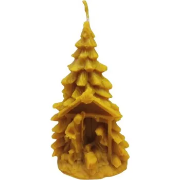 Svíčka Jindra Svíčka ze včelího vosku - strom s betlémem