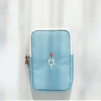 Cestovní taška Cestovní digitální organizér pro kabely a sluchátka | úložná taška, cestovní pouzdro - Modrá