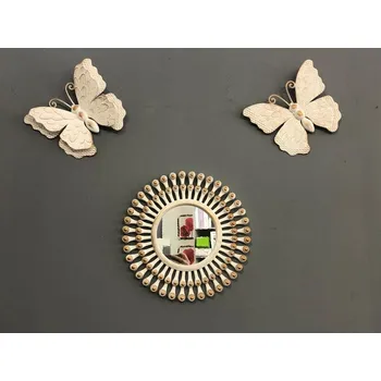 Obraz Dekorace na zeď motýl se zrcadlem Barva: Růžová