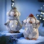 Astoreo LED figurky Tučňáci Hitty a Yuki, sada 2 ks šedá