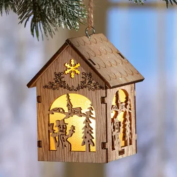 3Pagen LED závěsná dekorace Dům sněhulák 6 x 8 cm.