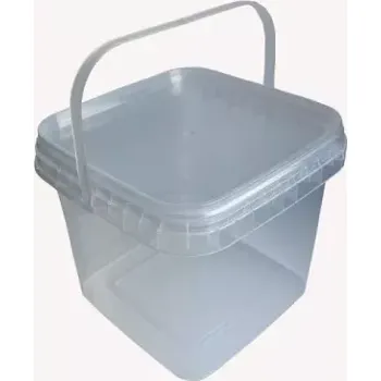 Dóza na potraviny PP KBELÍK 1 L ČTVERCOVÝ S POJISTKOU VČ. VÍKA TRANSPARENTNÍ/3600 KS PALETA