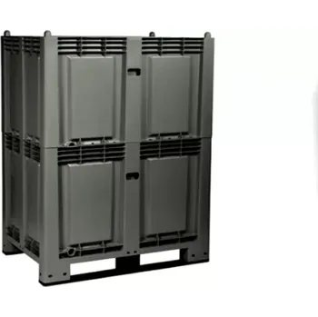 paleta PLASTOVÝ PŘEPRAVNÍ BOX, ROZM. 1200 X 800 X 1510 MM, 4 NOHY, TMAVĚ ŠEDÝ, OZN. 30185820