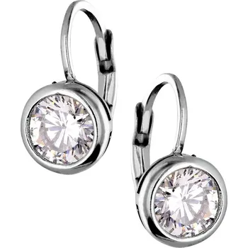 Náušnice Zlaton Náušnice bílé zlato visací s kamenem 1.5cm 2.5g 000351610248