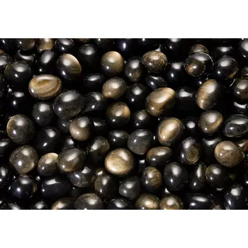 Drahý kámen Obsidián zlatý, tromlované oválky