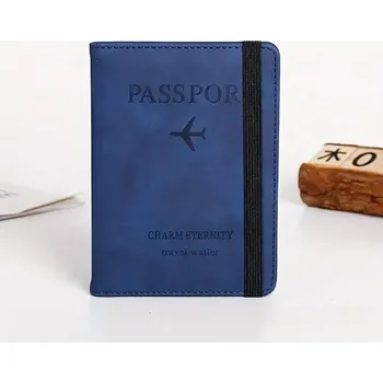 Cestovní taška Elegantní obal na cestovní pas - Tmavě modrá