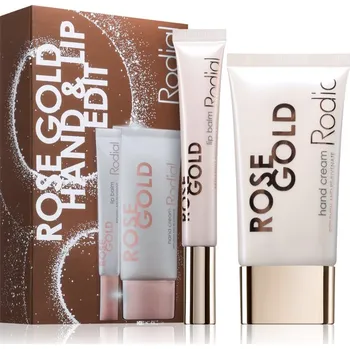 Kosmetická sada Rodial Rose Gold Rose Gold Lip Balm hydratační balzám na rty s 24karátovým zlatem 10 ml + Rose Gold Hand Cream hydratační krém na ruce s 24karátovým zlatem 40 ml kosmetická sada