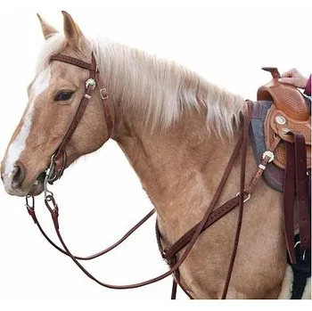 Westernová uzdečka Passion 4Q Lacing, hnědá velikost COB